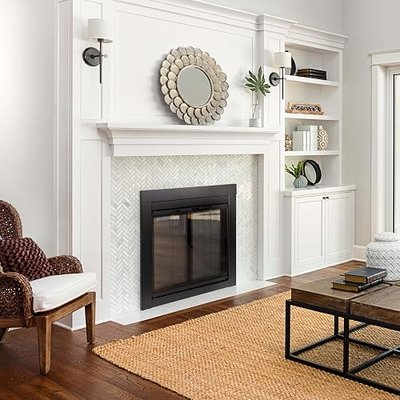 Pleasant Hearth Ascot Fireplace Glass Door - for Masonry Fireplaces, Small, Black, Model Number AT-1000