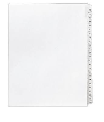 Avery Legal Dividers, Allstate Collated Sets, Letter Size, Side Tab, 76-100 Tab Set (01704)