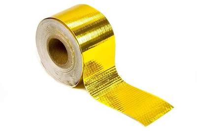Design Engineering, Inc. 10394 Reflect-A-Gold 1.5" x 15' High-Temperature, Heat-Reflective, Adhesive-Backed, Insulation Tape/Wrap. Made in America.
