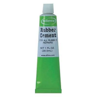 Slime 1051-A Rubber Cement, Tire Repair, Use with Slime Plugs or Patches, 1 oz. Tube