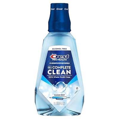 Crest Mouthwash Pro Health Complete Clean, CPC (cetylpyridinium chloride) Antigingivitis/Antiplaque, Alcohol Free, Clean Mint, 1 L (33.8 fl oz)