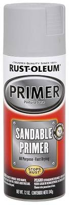 Rust-Oleum 252472 Automotive Sandable Primer Spray Paint, 12 oz., Light Gray