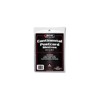 BCW Continental Postcard Sleeves, Photos Sleeves | Exterior Dimensions: 4 3/8" x 6 1/4" | Acid-Free Archival Sleeves Quality | Crystal Clear Polypropylene | Protect and Store Collectible Postcards