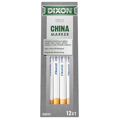 Dixon® Phano® China Markers, White, Box Of 12
