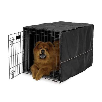 MidWest Homes for Pets Intermediate Dog Crate Cover, Black Polyester Privacy Kennel Cover Fits Most 36-Inch Crates, Machine Washable, Reduces Barking & Chewing