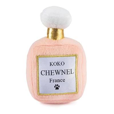 Dog Diggin Designs Koko Chewnel Pawfum Plush Dog Toy Bottle | Luxury-Inspired Parody Designer Perfume Bottle with Squeaker, Soft Plush Fashion Dog Toy – Prêt-à-Porter Play!