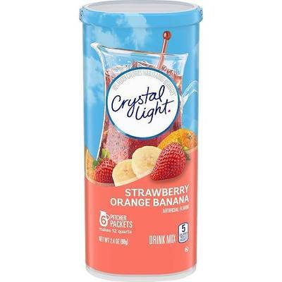 Crystal Light Strawberry Orange Banana Drink Mix (24 Pitcher Packets, 4 Canisters of 6)