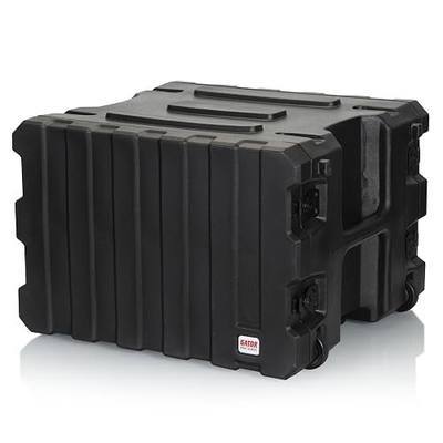 Gator Cases Pro Series 19" Depth 8U Rolling Rack Case with Recessed Wheels, Black