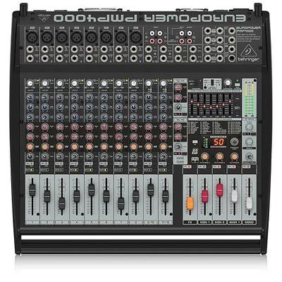 Behringer Europower PMP4000 Powered Mixer - 16 Channels, 1600 Watts with Multi-FX Processor and FBQ Feedback Detection System