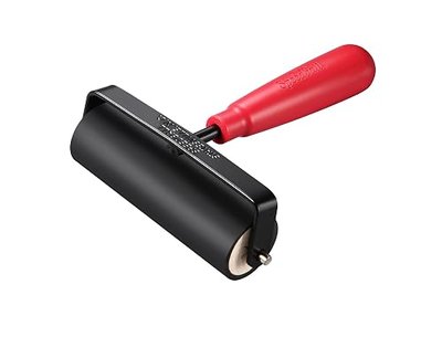 Speedball Deluxe Hard Rubber Brayer - 80 Durometer Roller With Heavy Duty Steel Frame - 4 Inches