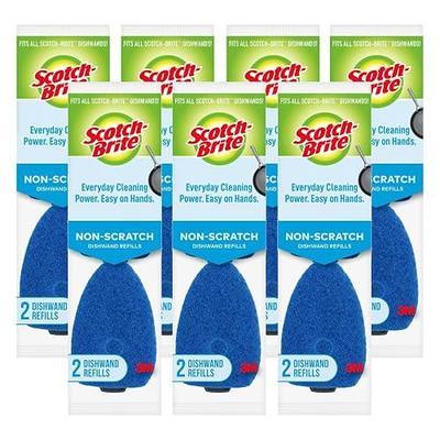 Scotch-Brite Non-Scratch Dishwand Refill, 14 Dish Wand Sponge Refills, Removes Stuck-on Food, Best for Nonstick Pots and Pans, Glass, Tubs & Showers, Fits All Scotch Brite Dishwands