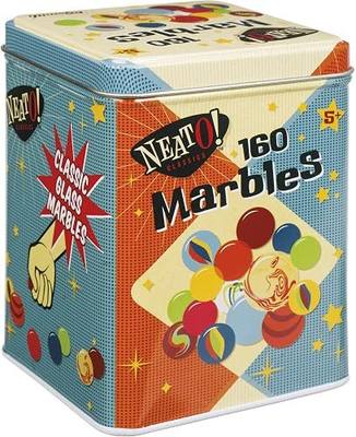Toysmith Neato Classics Marbles Tin Box Game, Assorted, 160 Count | Glass Marbles, Tin Storage Box, Shooter Marble Games, Indoor Outdoor Play, Retro Kids Toy, Travel Play, Classic Game, Ages 5+