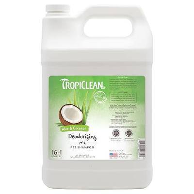 TropiClean Deodorizing Dog Shampoo for Smelly Dogs, Professional Dog Shampoo, Powerful Odor Control, Puppy Safe, Aloe & Coconut Scent, 1 Gallon