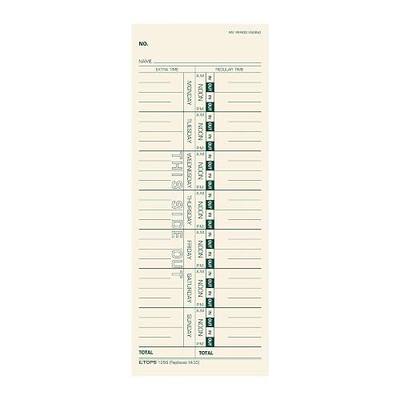 TOPS Weekly Employee Time Cards - One Sided Time Tracking Cards, Green Ink Print, 9" x 3.5", Manila Stock, Payroll Attendance Record, Ideal for Small to Large Businesses - 500 Cards (Pack of 1)