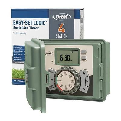 Orbit 4-Station Outdoor Swing Panel Sprinkler System Timer - for Residential Lawn Watering - Multi-Station Irrigation Controller - Custom Watering Intervals - Indoor/Outdoor Installation - 57894