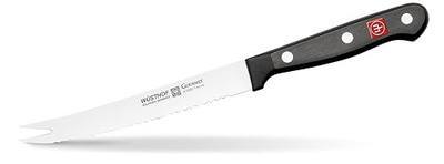 WÜSTHOF Gourmet Five Inch Tomato Knife | 5" Tomato Knife with Serrated Edge | Precise Laser Cut High Carbon Stainless Steel Serrated Utility Knife – Model 4105-7