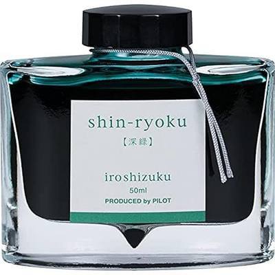 PILOT Iroshizuku Bottled Fountain Pen Ink, Shin-Ryoku, Forest Green (Dark Green) 50ml Bottle (69214)