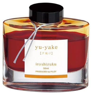 PILOT Iroshizuku Bottled Fountain Pen Ink, Yu-Yaki, Sunset Orange (Orange) 50ml Bottle (69210)