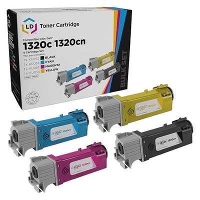 LD Products Compatible Toner Cartridge Replacements for Dell Color Laser 1320c High Yield (1 KU052 Black, 1 KU053 Cyan, 1 KU055 Magenta, 1 KU054 Yellow, 4-Pack)