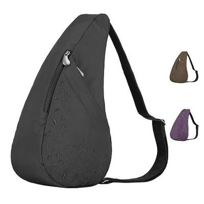 AmeriBag Healthy Back Bag 17" Microfiber Love My Life Sling | Organized Ergonomic Crossbody Shoulder Bag for Everyday Use, Travel & Walking Comfort