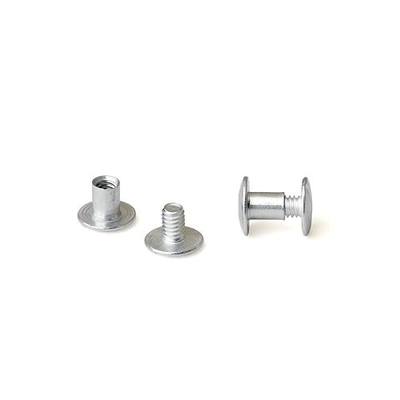 Aluminum Chicago Screw and Post Sets | 1/4 Inch Length | 3/16 Inch Diameter | Silver-Colored | 100 Screws and 100 Posts