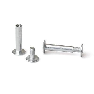 TruBind Aluminum Chicago Screw and Post Sets | 7/8 inch Post Length | 3/16 inch Post Diameter | Silver-Colored | 100 Screws and 100 Posts