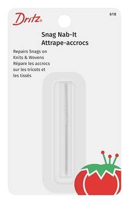 Dritz Snag Nab-It 2.5 Inch Snag Repair Tool for Knits and Wovens | Metal snag repair tool for knits, wovens, woolens, sweaters, drapes, upholstery; works on lined garments and labels