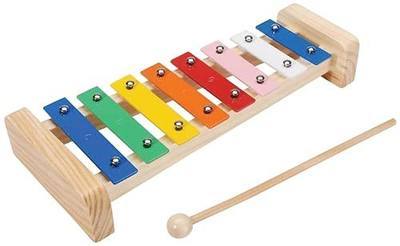 Darice Wood Xylophone – Wood Base With 8 Metal Keys in a Scale – Includes 7” Wooden Mallet – Can be Painted to Customize Instrument – Makes a Great Gift – Ages 3+ - Fully Assembled, 11.5”