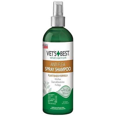 Vet’s Best Natural Flea and Tick Spray Shampoo for Dogs – Natural Plant-Based Formula with Certified Essential Oils – Anti-Flea and Tick Treatment with Itch Relief – Safe Pest Control – 16 oz Bottle