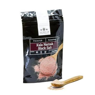 The Spice Lab Kala Namak Indian Himalayan Black Salt, 8 oz | Vegan Kala Namak Salt - Natural Indian Black Salt, Gluten Free - Vegan Tofu Scramble Seasoning, Natural Egg Taste