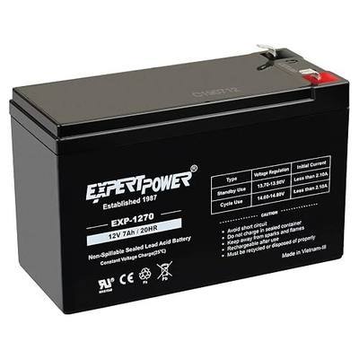 ExpertPower 12V 7Ah - SLA Rechargeable 12V Battery for Ride-On Toys, Alarm System, UPS, EPS, Feeder, Exit Sign, Small 12 Volt Battery for Kids Car, Sealed Lead Acid Fire Alarm Batteries