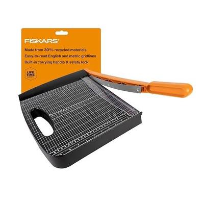 Fiskars 12" Recycled Bypass Guillotine Paper Cutter, Self-Sharpening | Paper Trimmer for Crafting and Scrapbooking, Arts and Crafts Supplies, Photo Cutter with 30% Recycled Materials