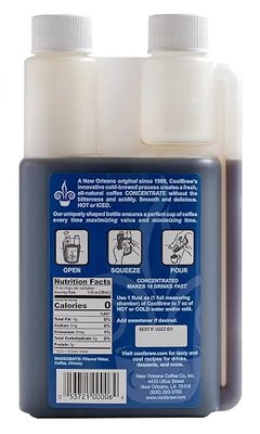 CoolBrew Original 6 Pack - 16 DRINKS PER BOTTLE - Fresh Cold Brew Liquid Concentrate - For Iced or Hot Coffee, Unsweetened, No Preservatives