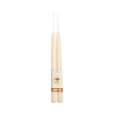 Big Dipper Wax Works Ivory White Hand-Dipped Beeswax Taper Candles – 12” x 7/8”, 2-Pack, 100% Pure Beeswax, Long Burning, Clean, Cotton Wick, Handmade in USA, Home Décor & Wedding Candles