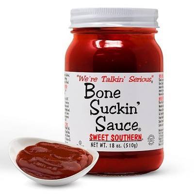 Bone Suckin' Sweet Southern Barbeque Sauce, Carolina BBQ Sauce, 18 Ounces | Gluten-Free, Non-GMO, Kosher, Sweetened with Cane Sugar & Molasses, All-Purpose for Ribs, Chicken, Pork, Beef