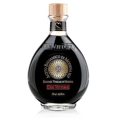 Due Vittorie Oro Gold, Barrel Aged Balsamic Vinegar of Modena IGP With Cork Pourer, All-Natural, Extra Dense Premium Vinegar Aceto Balsamico di Modena IGP Italy - 8.45fl oz / 250ml