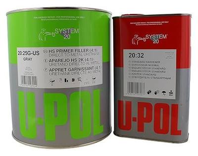 U-POL 1 Gallon (4.2 VOC) High Solids High Build Urethane Primer Kit with Standard (60 to 95 F) Temperature Hardener