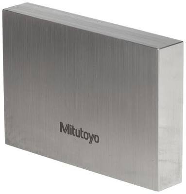 Mitutoyo 611201-541 Steel Rectangular Gage Block, ASME Grade AS-1, 1.0" Length, High-Carbon High-Chrome Steel for Hardness & Wear Resistance, Certificate of Inspection, Laser-Etched Markings