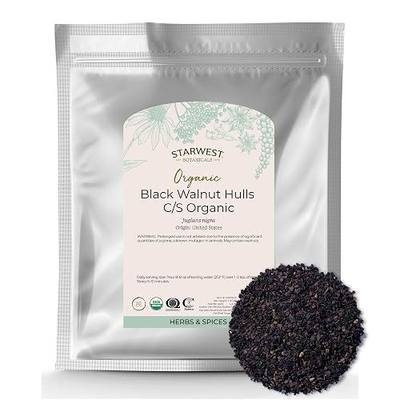 Starwest Botanicals Organic Black Walnut Hull - Cut & Sifted, Use for Tea & Baking, Certified Kosher, Non-GMO - Bulk 1 lb Bag