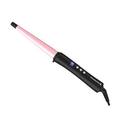 REMINGTON Pro Pearl Ceramic Conical Curling Wand, Digital Controls + 10 Heat Settings, Black/Pink, CI95AC4