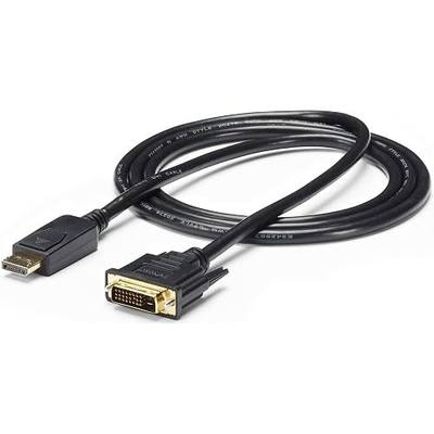 StarTech 6ft Passive DisplayPort to DVI-D Cable, 1920x1200 (DP2DVI2MM6) | DP 1.2 HBR2, Single-link, HDCP, Passive, 1080p 60Hz, 4K 30Hz, EDID, DVI screw locking, Video adapter, 1920 x 1200 60Hz