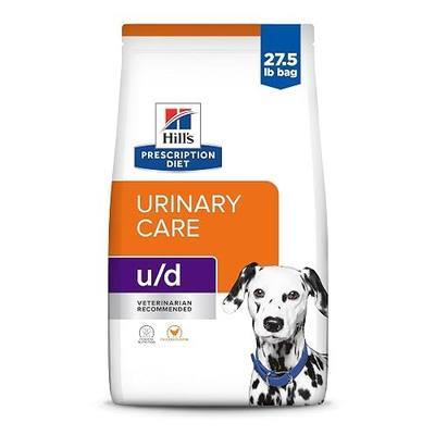 HILL'S PRESCRIPTION DIET u/d Urinary Care Dry Dog Food | #1 Veterinarian Recommended, Chicken Recipe, 27.5 lb. Bag