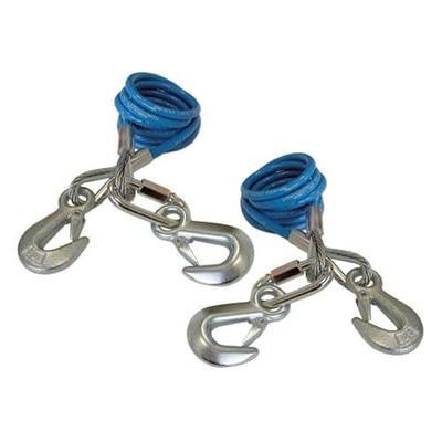 Roadmaster 643-2 Pair of Coiled Safety Double Hook Cables Compatible with Tow Bars & Towed Vehicles | 68" Long | 6,000 lb Capacity Per Pair | Provides Secure Safety Connection During Towing