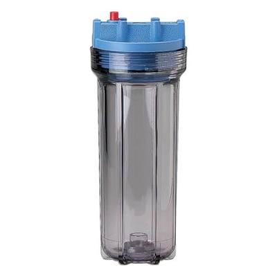 Pentair Pentek 158117 Traditional Slim Line Filter Housing, 1/4" NPT #10 Under Sink Clear Water Filter Housing with Pressure Relief Button, 10-Inch, Clear | Holds Standard 10-Inch Slim Line Cartridges, Clear Monitoring Sump, 1/4-Inch NPT Ports, Rated to 125 PSI