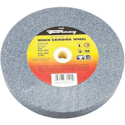 Forney 72402 Bench Grinding Wheel, Vitrified with 1-Inch Arbor, 80-Grit, 6-Inch-by-3/4-Inch