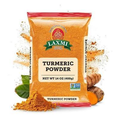 Laxmi Turmeric Powder - 14oz (400g) | Nutrient-Rich Natural Turmeric Powder | Non-GMO certified | Guaranteed Quality and Taste