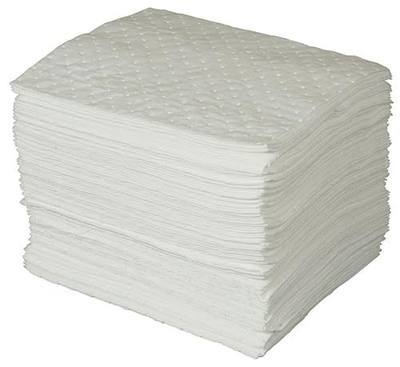 Brady SPC BPO100 15" x 17" Heavy Weight Economical Oil Only Absorbent Pads - 100 ct