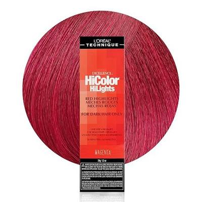 L'Oréal Technique HiColor Red HiLights - Permanent Hair Color for Dark Hair, Intense Red Highlights, No Pre-Lightening Required, Rich, No-Drip Crème, Quick Processing Time, Color Resists Fading