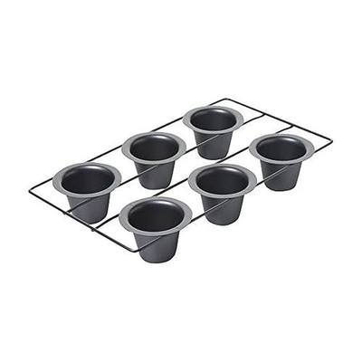 Chicago Metallic 6-Cup Popover Pan, Heavyweight Aluminized Steel with Nonstick Coating, Ideal for Yorkshire Pudding, Muffins, and Popovers