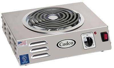 Cadco CSR-3T 14" Portable Electric Hot Plate, 1500W, 120V, Stainless Steel